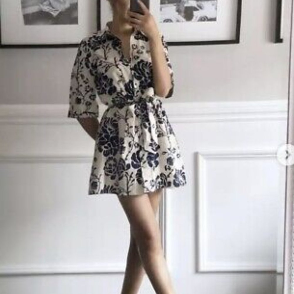 ZARA FLORAL PRINT DRESS - Picture 3 of 3